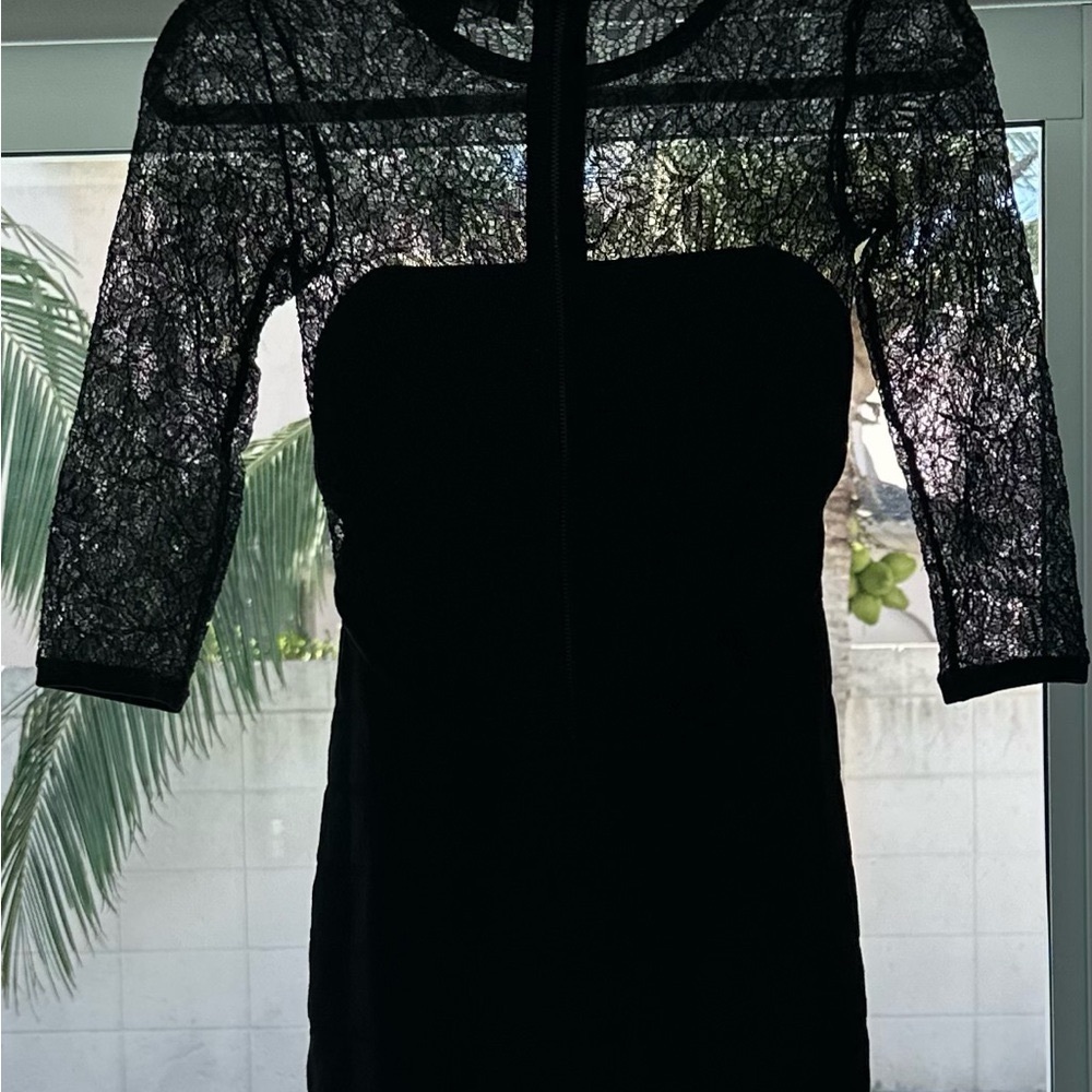 French Connection Black Lace Mini Dress